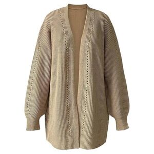 Universal Thread Tan Open Knit Long Cardigan Sweater